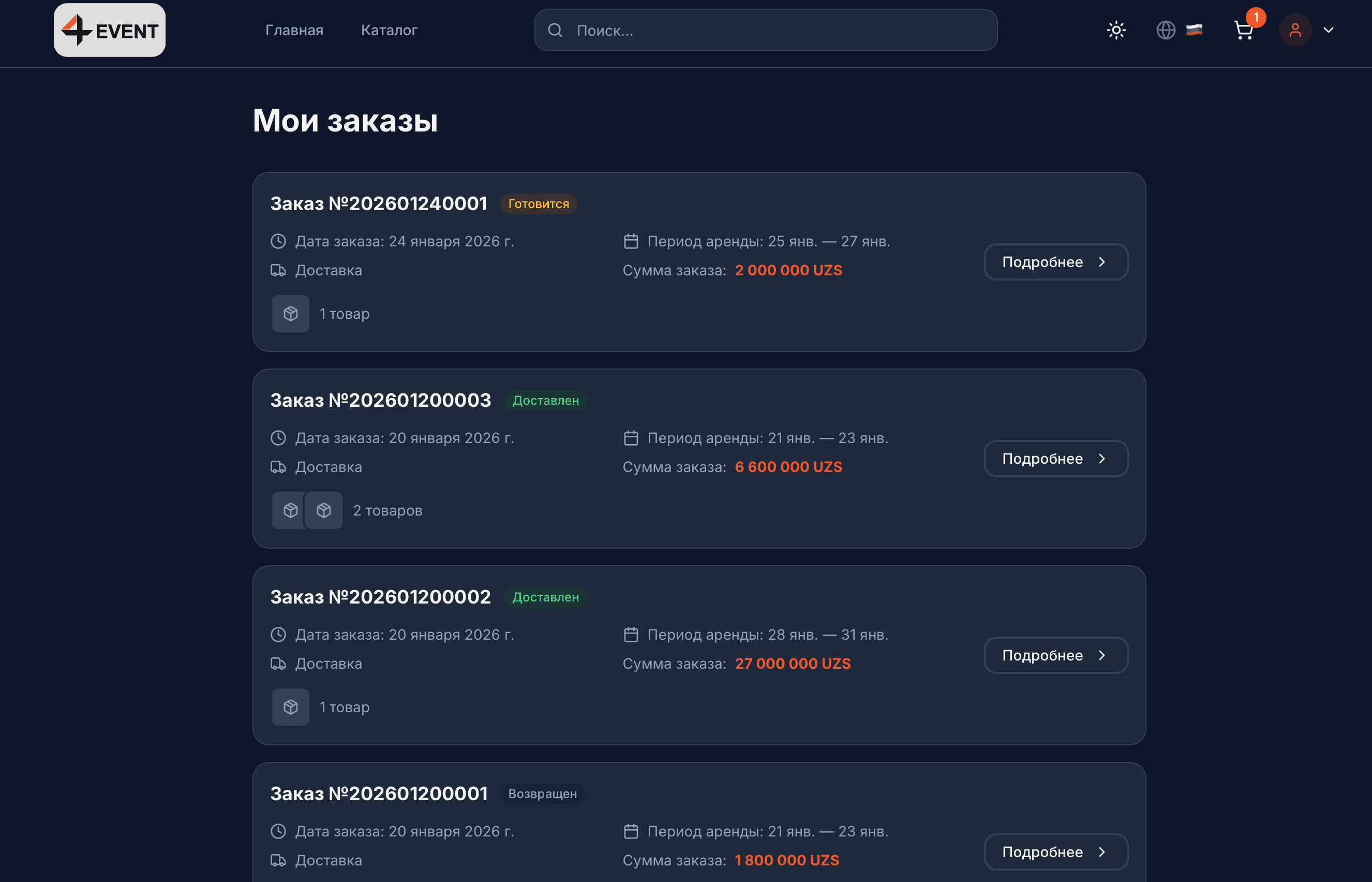 RentEvent — аренда оборудования для мероприятий — 3